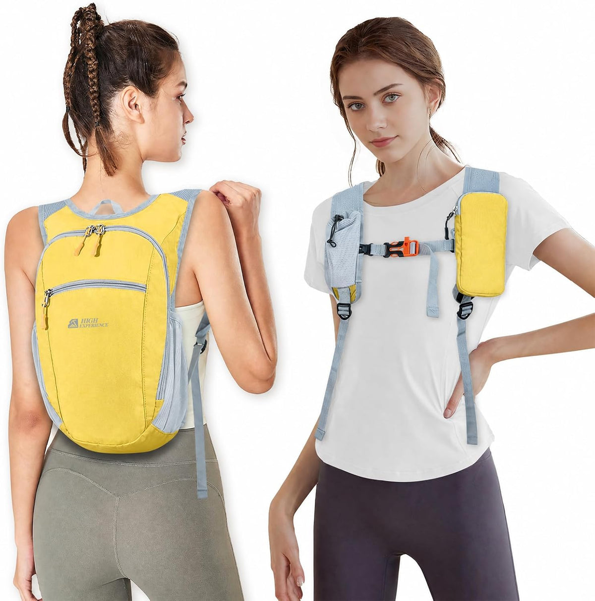 Hiking Backpack 10L/15L Small Daypack Lightweight Packable Travel Foldable Water Resistan for Women Men (White, 10L)