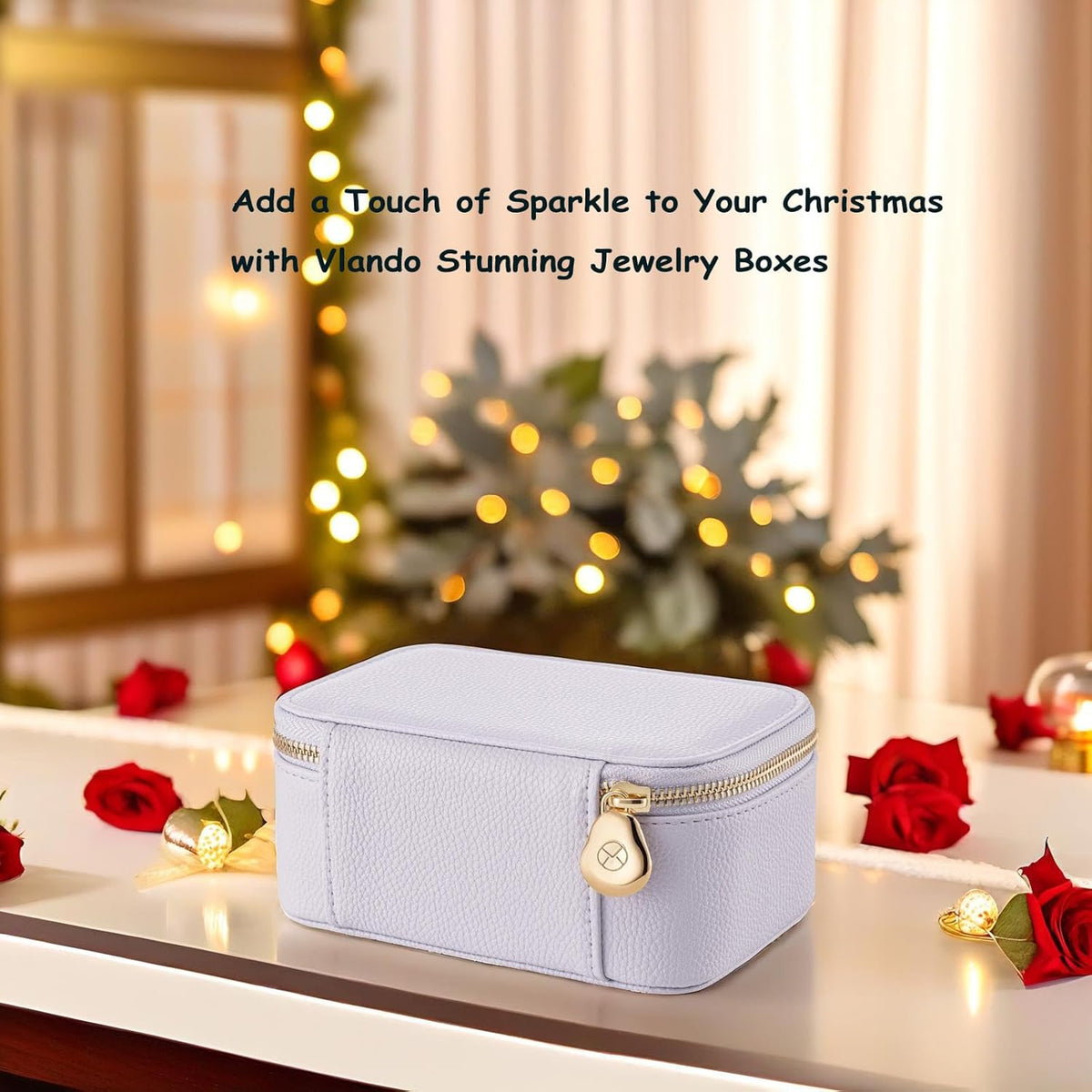 Travel Jewelry Box Organizer – Portable PU Leather Jewelry Case with 6/8/12 Zippered Pouches, Compact Storage for Earrings Rings Necklaces Bracelets, Aqua Blue