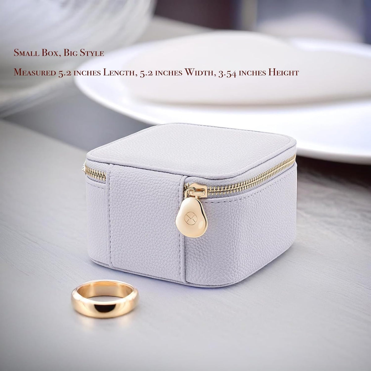 Travel Jewelry Box Organizer – Portable PU Leather Jewelry Case with 6/8/12 Zippered Pouches, Compact Storage for Earrings Rings Necklaces Bracelets, Aqua Blue