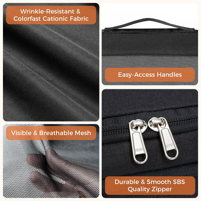 8 Set Compression Packing Cubes, Durable & Wear-resistant Expandable Luggage Organizer Bags for Travel Accessories (Black)
