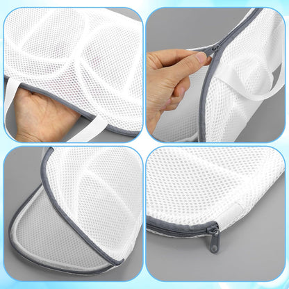 2 Pack Bra Washing Bags for Laundry, Reusable Washable Bra Laundry Bag with Handle, Non-Deform Mesh Wash Bag for Washing Machine Storage Travel