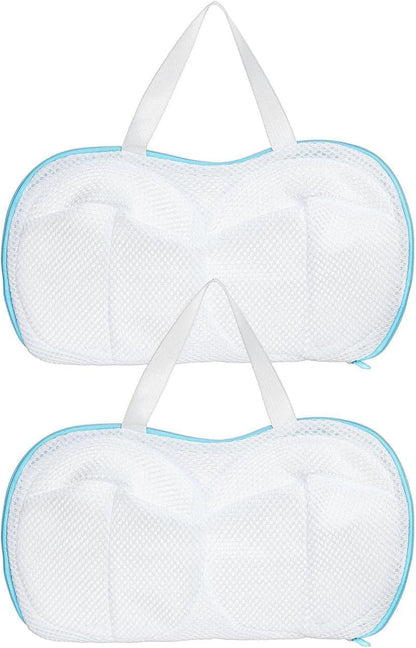 2 Pack Bra Washing Bags for Laundry, Reusable Washable Bra Laundry Bag with Handle, Non-Deform Mesh Wash Bag for Washing Machine Storage Travel