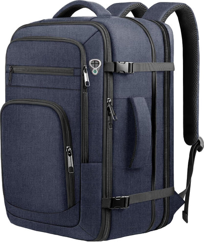 Roomy Travel Backpack, Expandable 40L-50L Carry On Backpack For 17.3" Laptop,TSA Flight Approved Business Travel Backpack w/ Multiple Organizer Pockets for Work,Overnight Trip,College &Daily Commuting