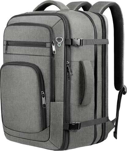 Roomy Travel Backpack, Expandable 40L-50L Carry On Backpack For 17.3" Laptop,TSA Flight Approved Business Travel Backpack w/ Multiple Organizer Pockets for Work,Overnight Trip,College &Daily Commuting