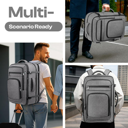 Roomy Travel Backpack, Expandable 40L-50L Carry On Backpack For 17.3" Laptop,TSA Flight Approved Business Travel Backpack w/ Multiple Organizer Pockets for Work,Overnight Trip,College &Daily Commuting