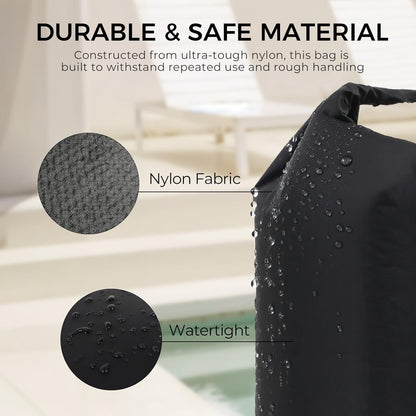 Travel Compression Laundry Bag, Pump-Free Vacuum Space Saver Bag for Dirty Clothes, Reusable Waterproof Wet Dry Bag, Travel Laundry Bag for Luggage, Packing, Suitcase (1 Pcs)(Gray, L)