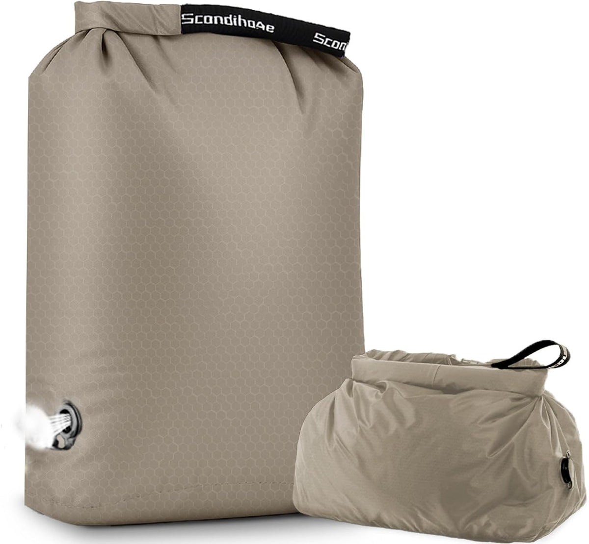 Travel Compression Laundry Bag, Pump-Free Vacuum Space Saver Bag for Dirty Clothes, Reusable Waterproof Wet Dry Bag, Travel Laundry Bag for Luggage, Packing, Suitcase (1 Pcs)(Gray, L)
