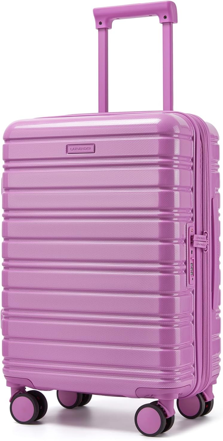 Carry On Luggage 22x14x9 Airline Approved, Suitcases with Wheels | Front Pocket 20Inch Expandable PC+ABS Carry-On Luggage | Front Open Luggage with Spinner Wheels for Women | TSA | Mocha