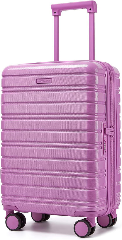 Carry On Luggage 22x14x9 Airline Approved, Suitcases with Wheels | Front Pocket 20Inch Expandable PC+ABS Carry-On Luggage | Front Open Luggage with Spinner Wheels for Women | TSA | Mocha