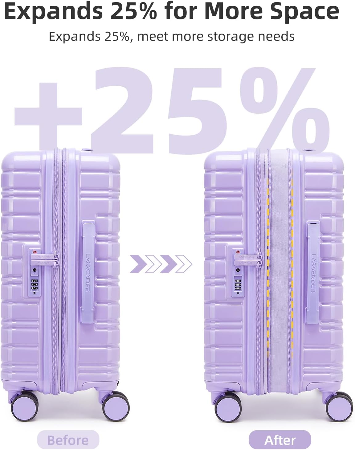Carry On Luggage 22x14x9 Airline Approved, Suitcases with Wheels | Front Pocket 20Inch Expandable PC+ABS Carry-On Luggage | Front Open Luggage with Spinner Wheels for Women | TSA | Mocha