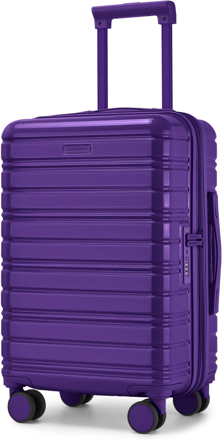 Carry On Luggage 22x14x9 Airline Approved, Suitcases with Wheels | Front Pocket 20Inch Expandable PC+ABS Carry-On Luggage | Front Open Luggage with Spinner Wheels for Women | TSA | Mocha