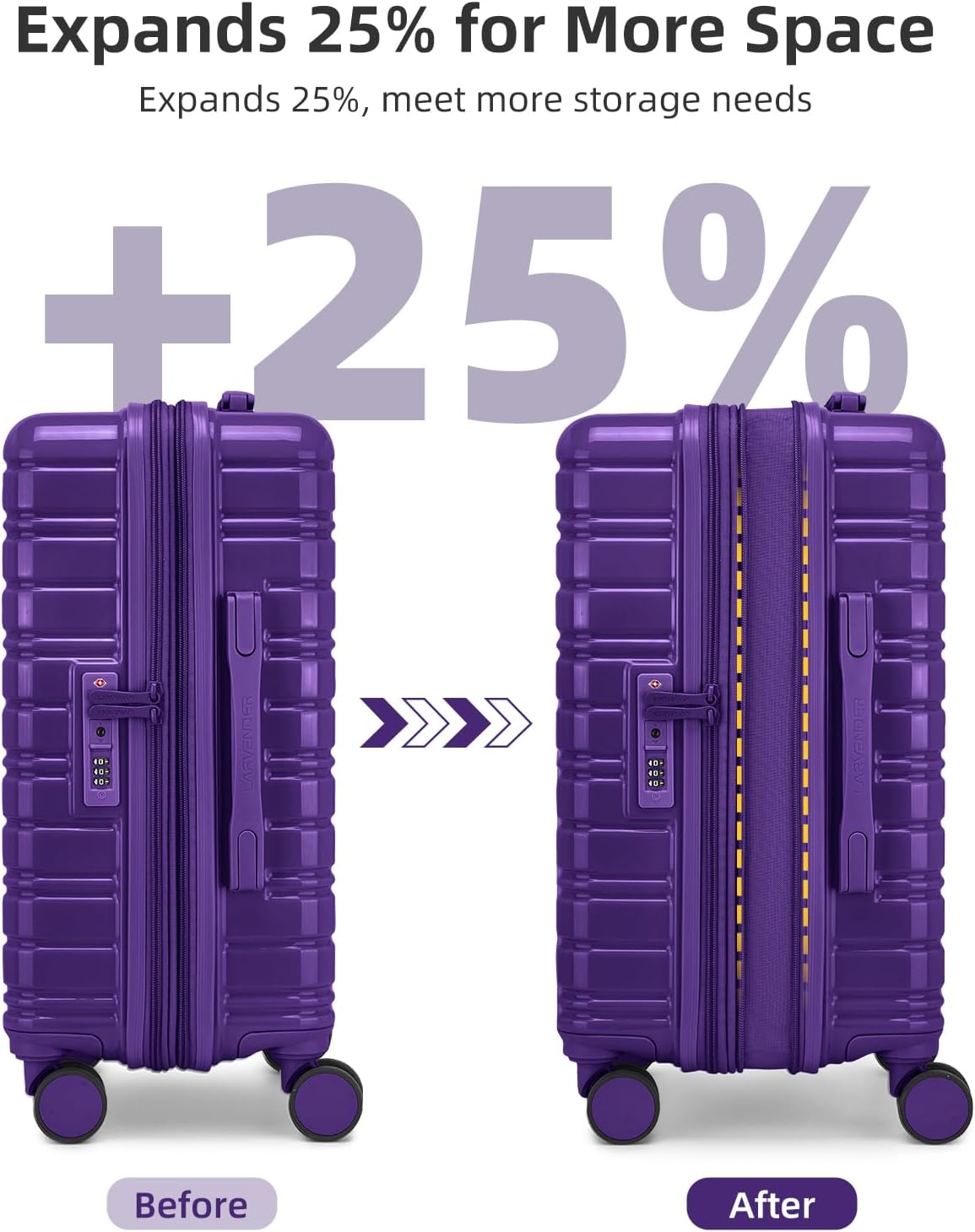 Carry On Luggage 22x14x9 Airline Approved, Suitcases with Wheels | Front Pocket 20Inch Expandable PC+ABS Carry-On Luggage | Front Open Luggage with Spinner Wheels for Women | TSA | Mocha