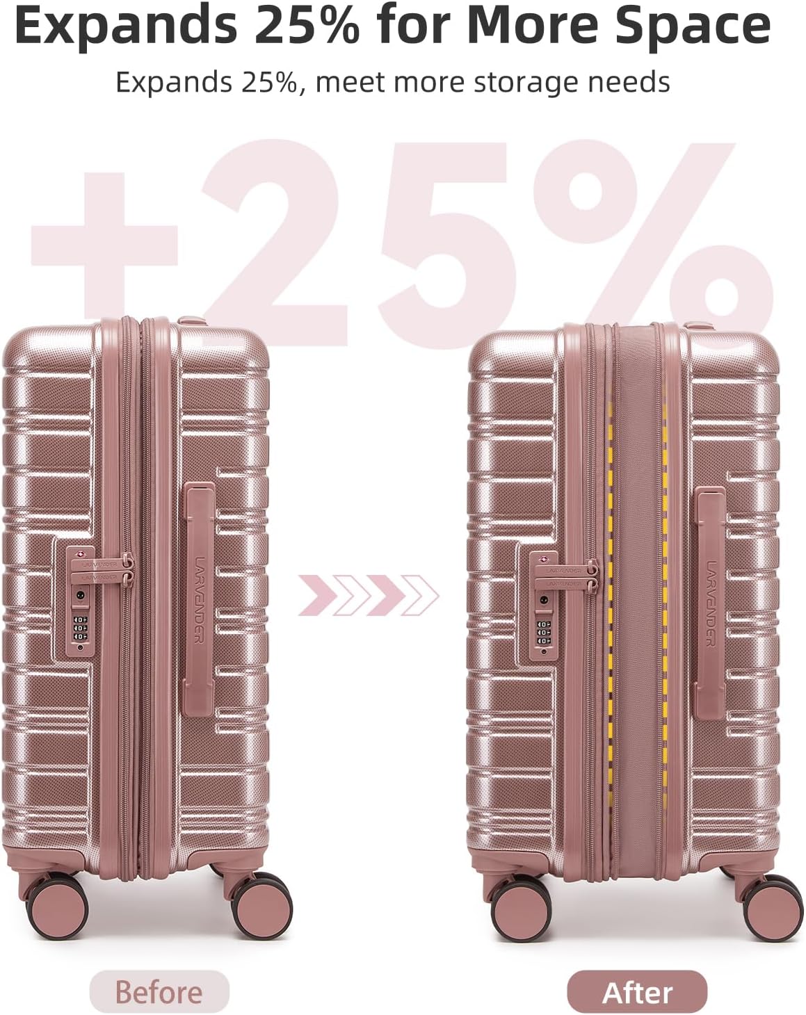 Carry On Luggage 22x14x9 Airline Approved, Suitcases with Wheels | Front Pocket 20Inch Expandable PC+ABS Carry-On Luggage | Front Open Luggage with Spinner Wheels for Women | TSA | Mocha