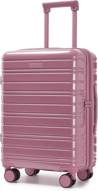 Carry On Luggage 22x14x9 Airline Approved, Suitcases with Wheels | Front Pocket 20Inch Expandable PC+ABS Carry-On Luggage | Front Open Luggage with Spinner Wheels for Women | TSA | Mocha