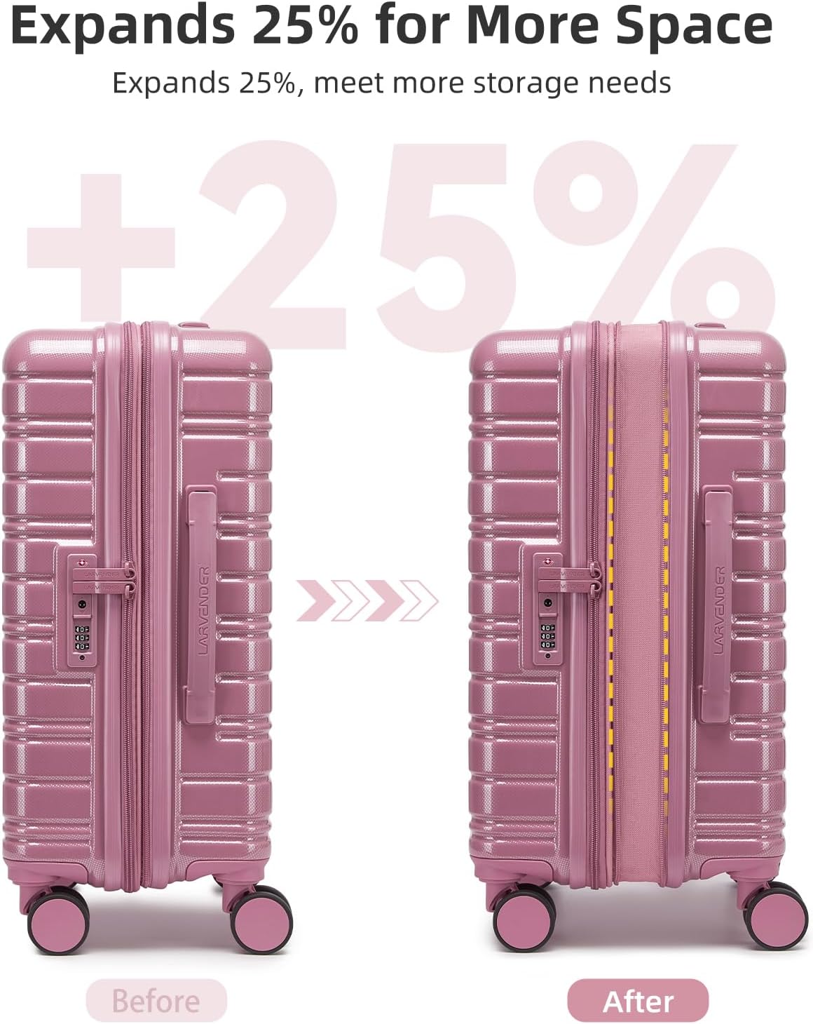Carry On Luggage 22x14x9 Airline Approved, Suitcases with Wheels | Front Pocket 20Inch Expandable PC+ABS Carry-On Luggage | Front Open Luggage with Spinner Wheels for Women | TSA | Mocha