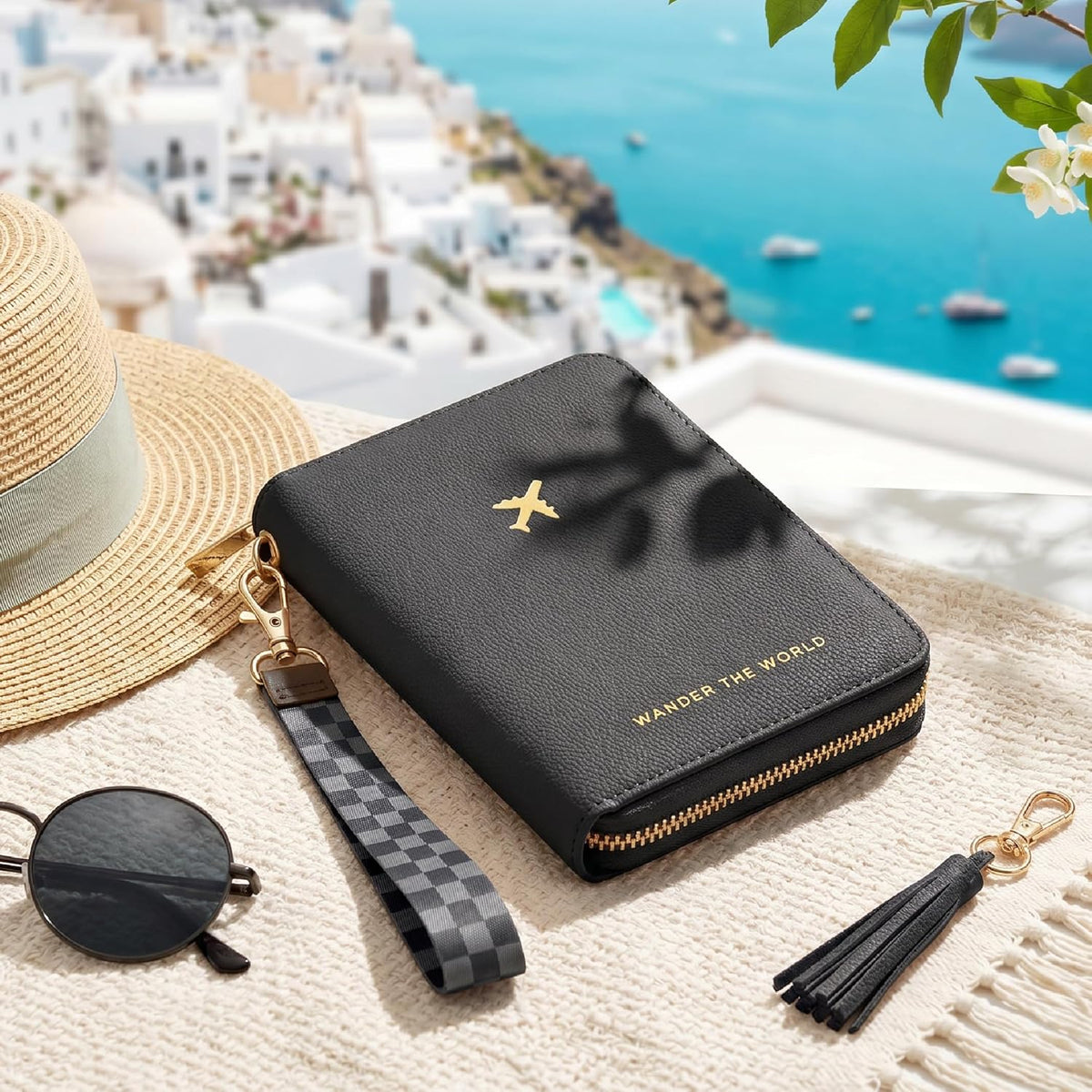 Beautiful Passport Holder And Travel Wallet with Wristlet Strap - All-in-One Organizer for Women with Card Slots and Tassel Keychain - Perfect RFID Blocking Case to Keep Your Documents Safe