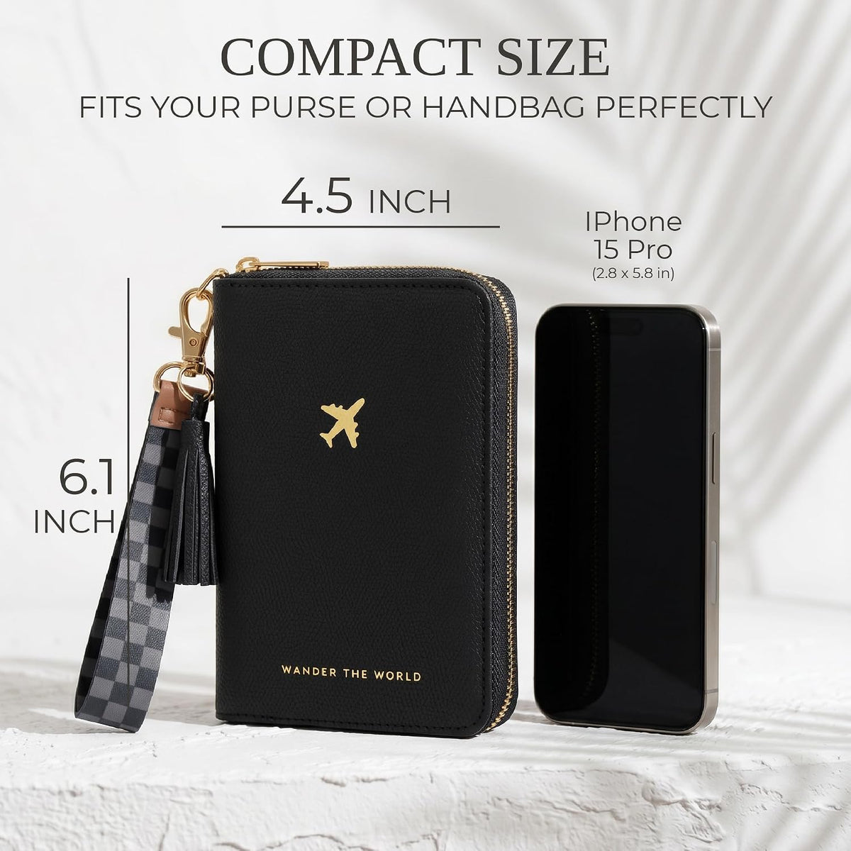 Beautiful Passport Holder And Travel Wallet with Wristlet Strap - All-in-One Organizer for Women with Card Slots and Tassel Keychain - Perfect RFID Blocking Case to Keep Your Documents Safe