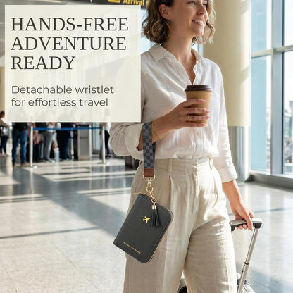 Beautiful Passport Holder And Travel Wallet with Wristlet Strap - All-in-One Organizer for Women with Card Slots and Tassel Keychain - Perfect RFID Blocking Case to Keep Your Documents Safe