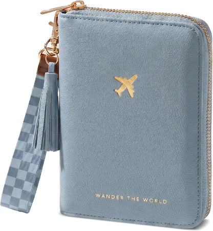 Beautiful Passport Holder And Travel Wallet with Wristlet Strap - All-in-One Organizer for Women with Card Slots and Tassel Keychain - Perfect RFID Blocking Case to Keep Your Documents Safe