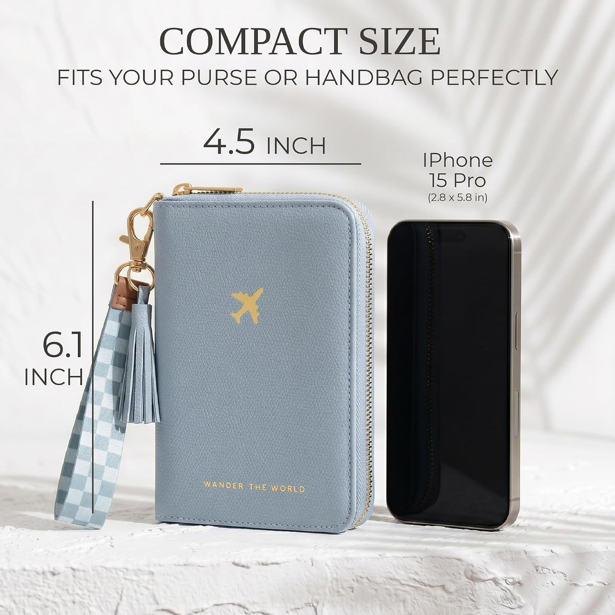 Beautiful Passport Holder And Travel Wallet with Wristlet Strap - All-in-One Organizer for Women with Card Slots and Tassel Keychain - Perfect RFID Blocking Case to Keep Your Documents Safe