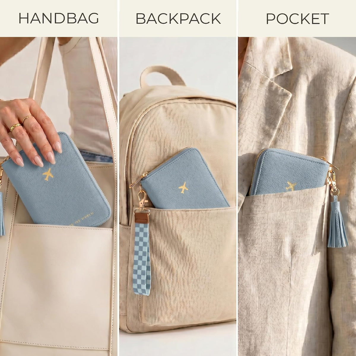 Beautiful Passport Holder And Travel Wallet with Wristlet Strap - All-in-One Organizer for Women with Card Slots and Tassel Keychain - Perfect RFID Blocking Case to Keep Your Documents Safe