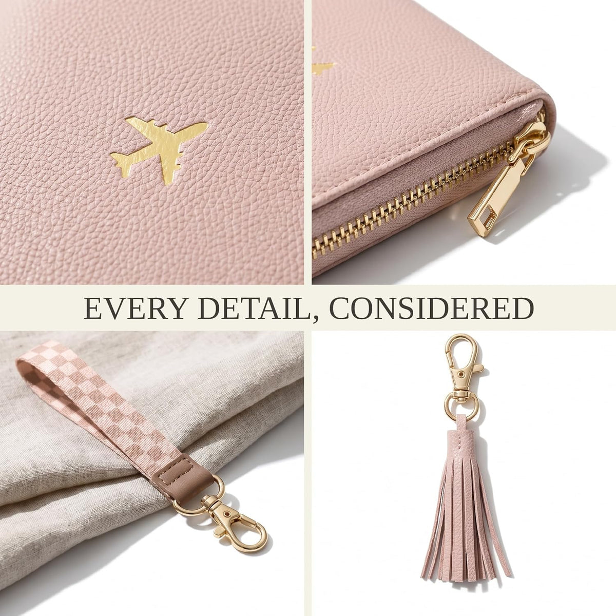 Beautiful Passport Holder And Travel Wallet with Wristlet Strap - All-in-One Organizer for Women with Card Slots and Tassel Keychain - Perfect RFID Blocking Case to Keep Your Documents Safe