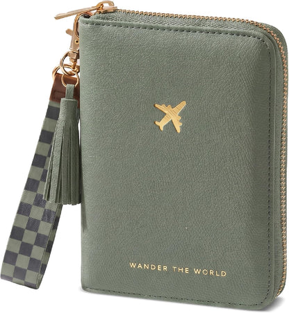 Beautiful Passport Holder And Travel Wallet with Wristlet Strap - All-in-One Organizer for Women with Card Slots and Tassel Keychain - Perfect RFID Blocking Case to Keep Your Documents Safe