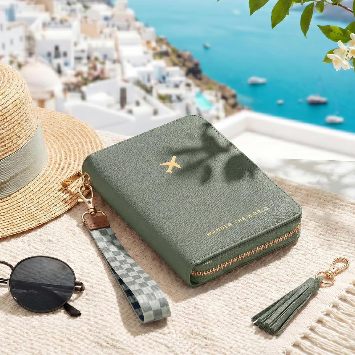 Beautiful Passport Holder And Travel Wallet with Wristlet Strap - All-in-One Organizer for Women with Card Slots and Tassel Keychain - Perfect RFID Blocking Case to Keep Your Documents Safe