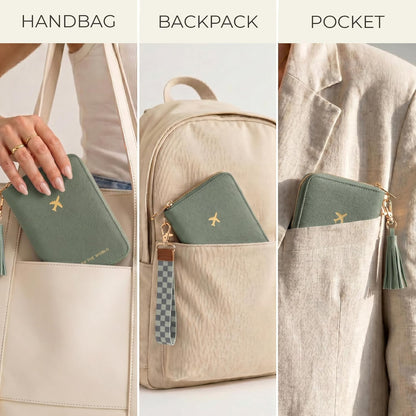 Beautiful Passport Holder And Travel Wallet with Wristlet Strap - All-in-One Organizer for Women with Card Slots and Tassel Keychain - Perfect RFID Blocking Case to Keep Your Documents Safe