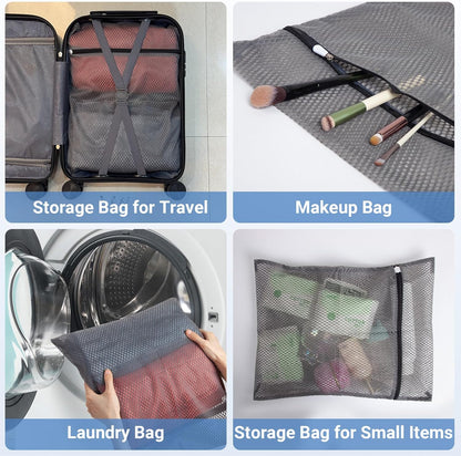 Extra Large Mesh Laundry Bag Heavy Duty Mesh Wash Bag with Drawstring Closure for College, Dorm, Travel, Family and Apartment Dwellers, 27 x 36 Inches, White