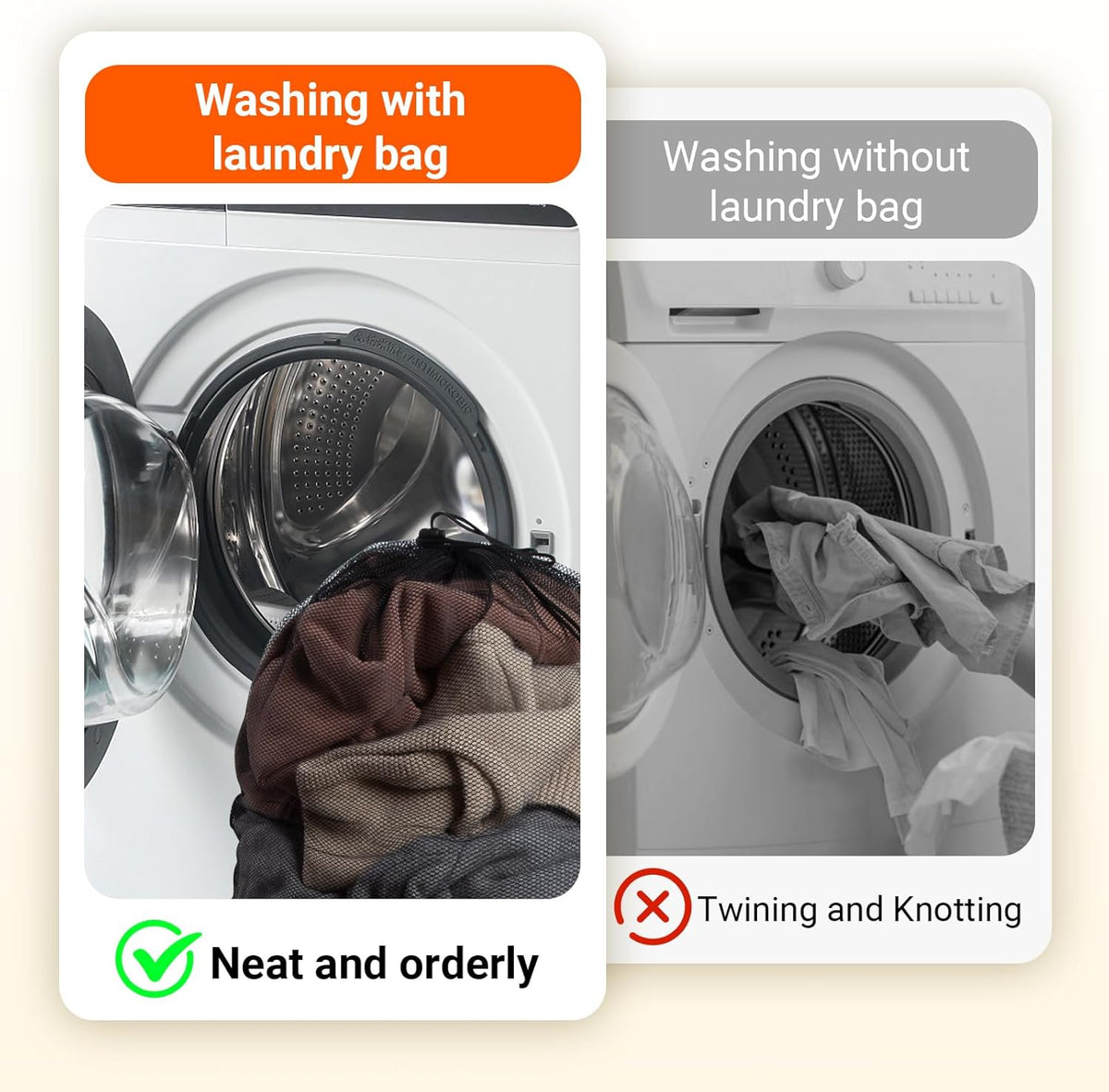 Extra Large Mesh Laundry Bag Heavy Duty Mesh Wash Bag with Drawstring Closure for College, Dorm, Travel, Family and Apartment Dwellers, 27 x 36 Inches, White