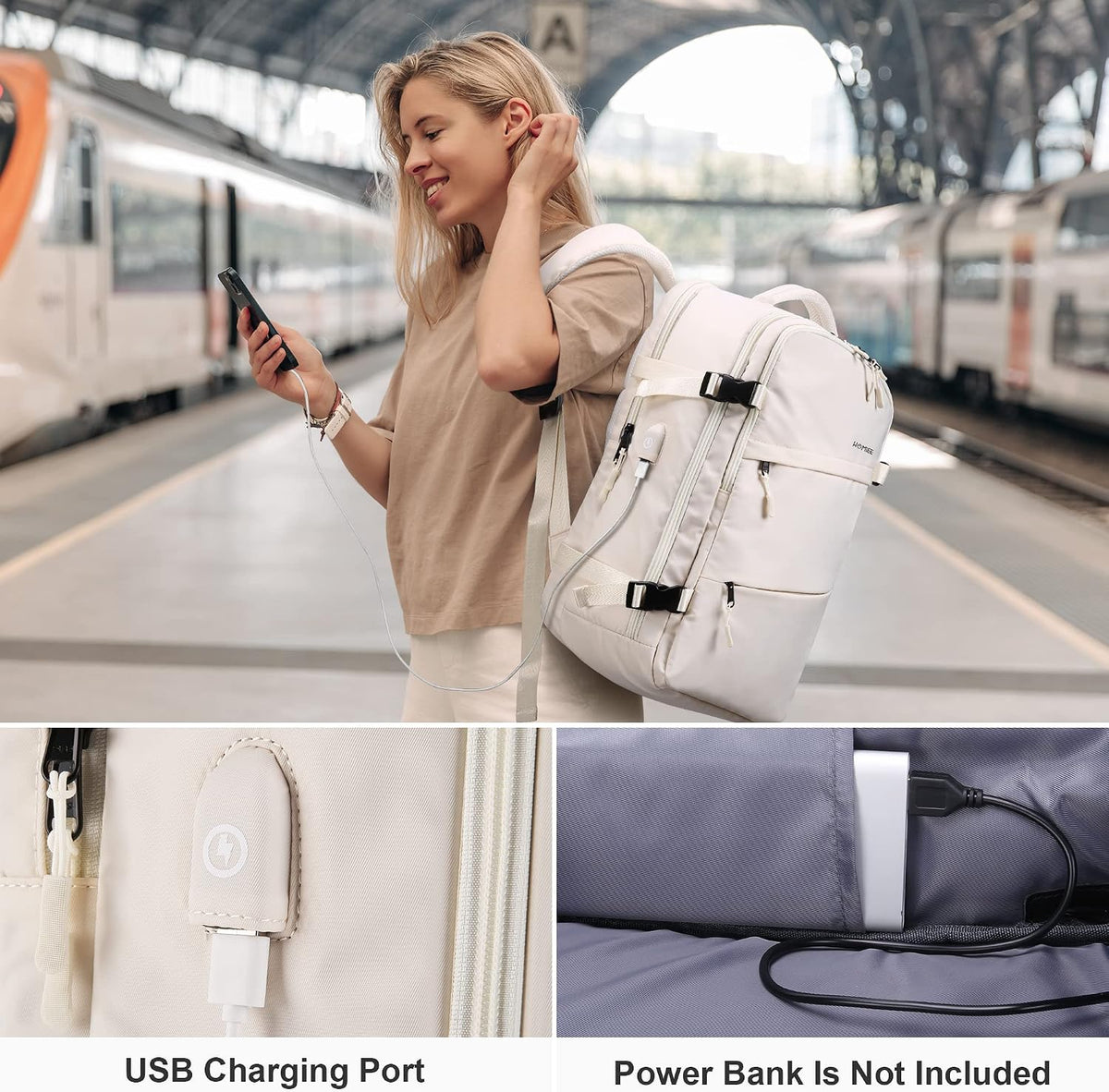 Travel Laptop Backpack for Men Women, Personal Item Carry On Bag | Dry Wet Separation Mochila de Viaje for Weekender Business Hiking Camping