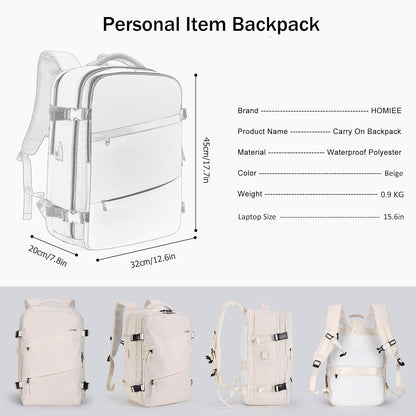 Travel Laptop Backpack for Men Women, Personal Item Carry On Bag | Dry Wet Separation Mochila de Viaje for Weekender Business Hiking Camping