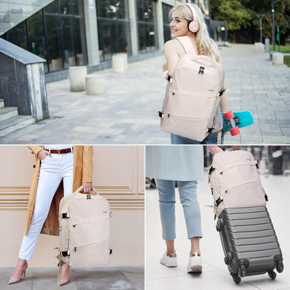 Travel Laptop Backpack for Men Women, Personal Item Carry On Bag | Dry Wet Separation Mochila de Viaje for Weekender Business Hiking Camping