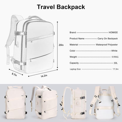 Travel Laptop Backpack for Men Women, Personal Item Carry On Bag | Dry Wet Separation Mochila de Viaje for Weekender Business Hiking Camping
