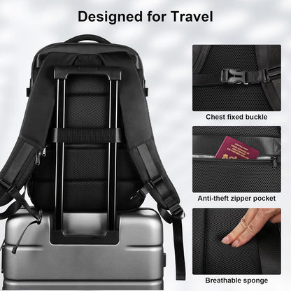 Travel Laptop Backpack for Men Women, Personal Item Carry On Bag | Dry Wet Separation Mochila de Viaje for Weekender Business Hiking Camping