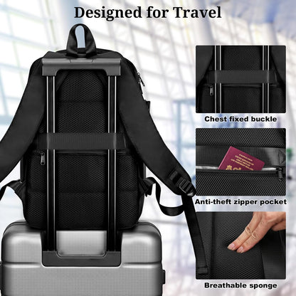 Travel Laptop Backpack for Men Women, Personal Item Carry On Bag | Dry Wet Separation Mochila de Viaje for Weekender Business Hiking Camping