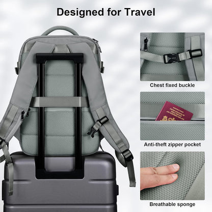 Travel Laptop Backpack for Men Women, Personal Item Carry On Bag | Dry Wet Separation Mochila de Viaje for Weekender Business Hiking Camping
