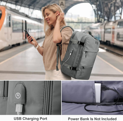 Travel Laptop Backpack for Men Women, Personal Item Carry On Bag | Dry Wet Separation Mochila de Viaje for Weekender Business Hiking Camping