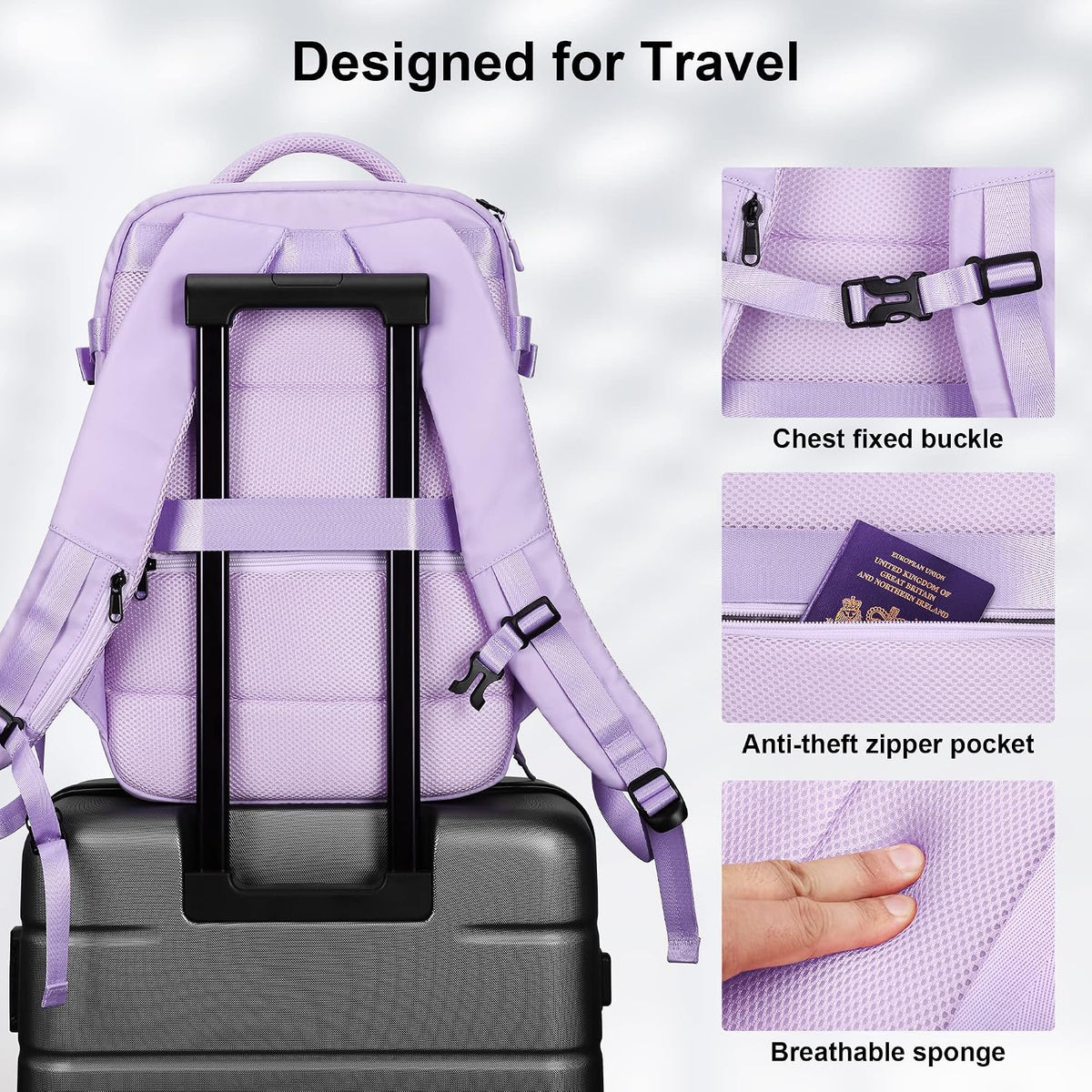 Travel Laptop Backpack for Men Women, Personal Item Carry On Bag | Dry Wet Separation Mochila de Viaje for Weekender Business Hiking Camping