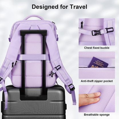 Travel Laptop Backpack for Men Women, Personal Item Carry On Bag | Dry Wet Separation Mochila de Viaje for Weekender Business Hiking Camping