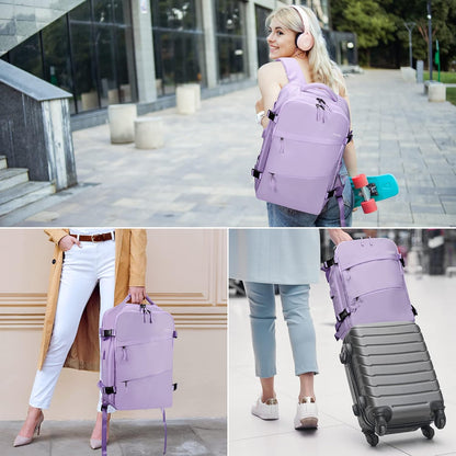 Travel Laptop Backpack for Men Women, Personal Item Carry On Bag | Dry Wet Separation Mochila de Viaje for Weekender Business Hiking Camping