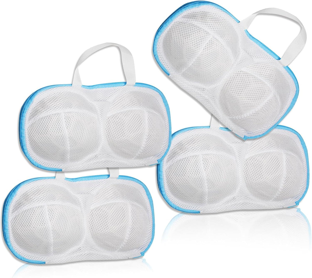 2-Pack Bra Wash Bags with 3D Protective Bracket & Zipper | Non-Deform Lingerie Laundry Bags, For Washing Machine & Storage, Women's Delicates Underwear, A-C Cups