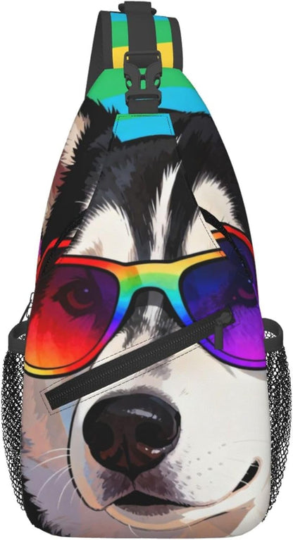 Sling Backpack for Women Men Multipurpose Anti-Theft Gym Bags Sack Daypack Outdoor Backpack Carry On Bag, Lgbt Heart Beat Pride Single Shoulder Messenger Bag