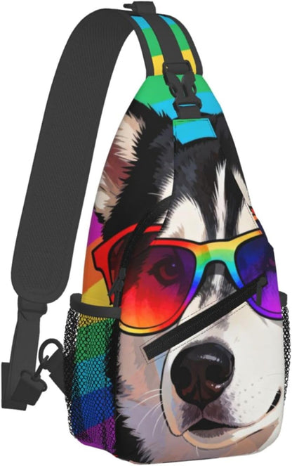 Sling Backpack for Women Men Multipurpose Anti-Theft Gym Bags Sack Daypack Outdoor Backpack Carry On Bag, Lgbt Heart Beat Pride Single Shoulder Messenger Bag