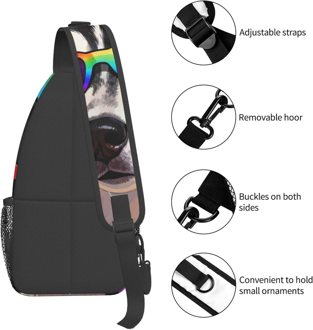 Sling Backpack for Women Men Multipurpose Anti-Theft Gym Bags Sack Daypack Outdoor Backpack Carry On Bag, Lgbt Heart Beat Pride Single Shoulder Messenger Bag