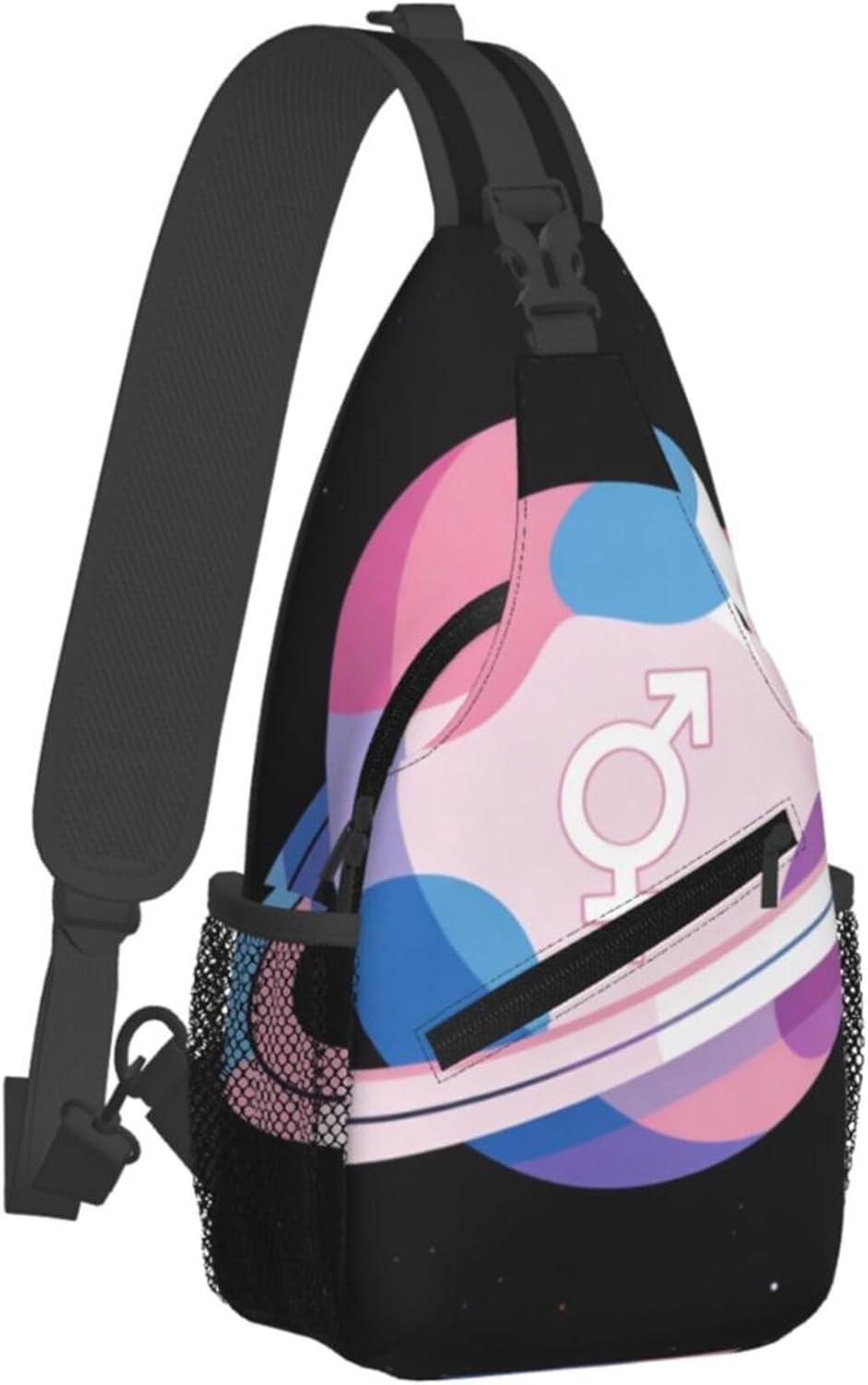 Sling Backpack for Women Men Multipurpose Anti-Theft Gym Bags Sack Daypack Outdoor Backpack Carry On Bag, Lgbt Heart Beat Pride Single Shoulder Messenger Bag