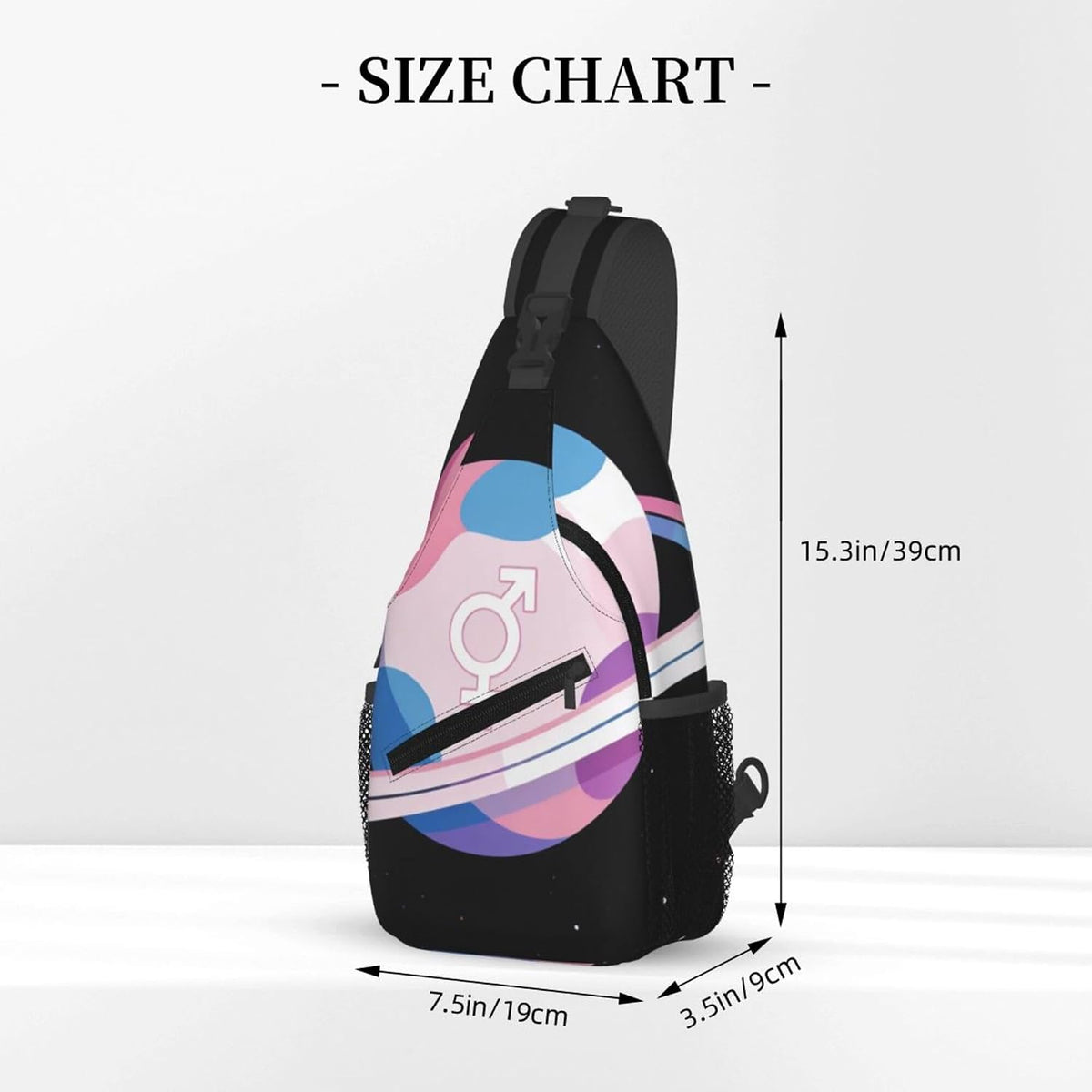 Sling Backpack for Women Men Multipurpose Anti-Theft Gym Bags Sack Daypack Outdoor Backpack Carry On Bag, Lgbt Heart Beat Pride Single Shoulder Messenger Bag