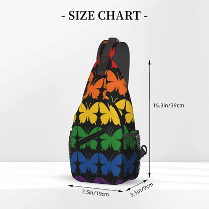 Sling Backpack for Women Men Multipurpose Anti-Theft Gym Bags Sack Daypack Outdoor Backpack Carry On Bag, Lgbt Heart Beat Pride Single Shoulder Messenger Bag