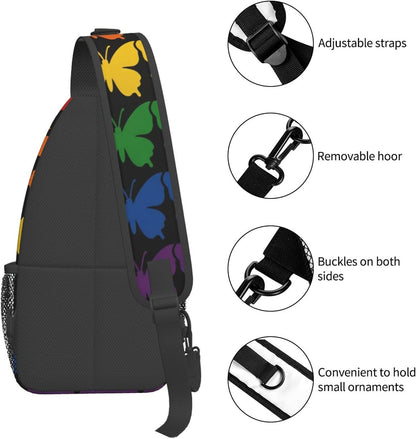 Sling Backpack for Women Men Multipurpose Anti-Theft Gym Bags Sack Daypack Outdoor Backpack Carry On Bag, Lgbt Heart Beat Pride Single Shoulder Messenger Bag